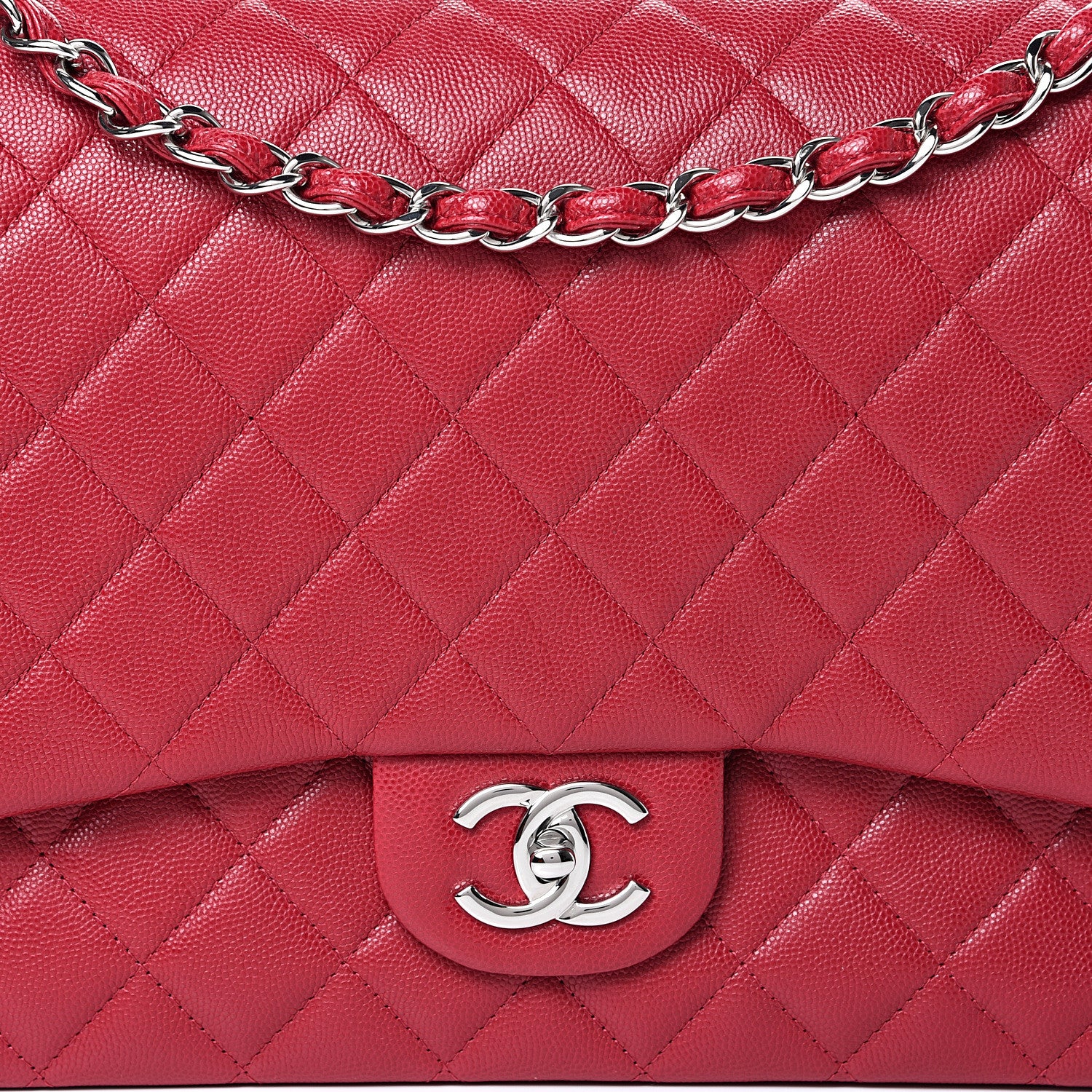 Chanel Caviar Quilted Maxi Double Flap Red 7 of 14