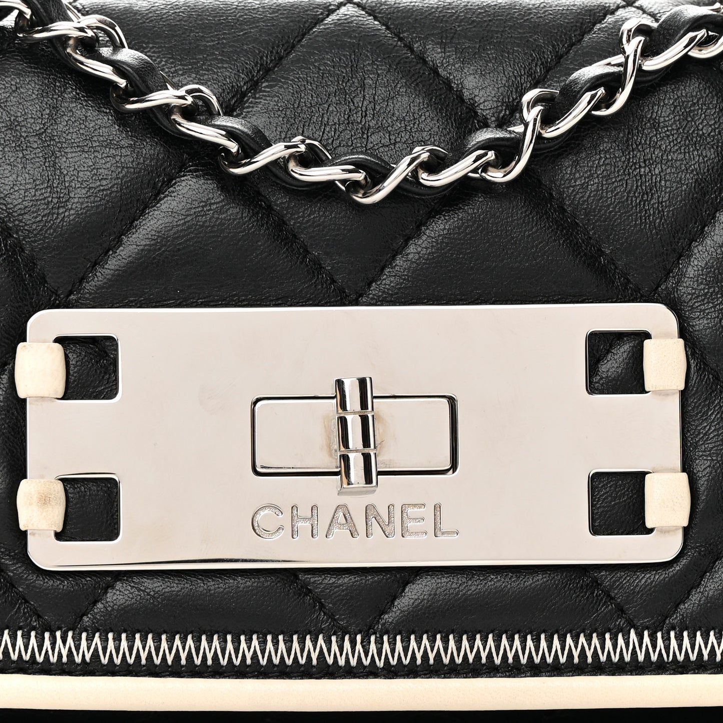 Lambskin East West Mademoiselle Flap Black
