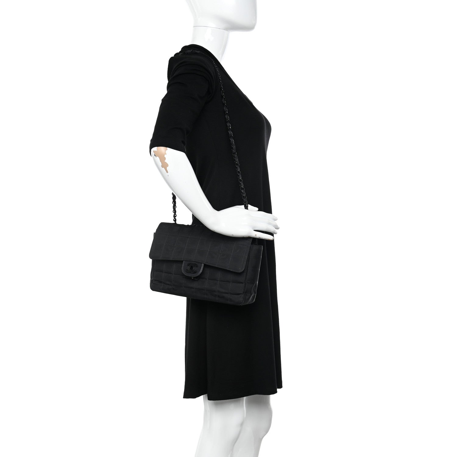 Chanel Nylon Medium Travel Flap Black 2 of 12