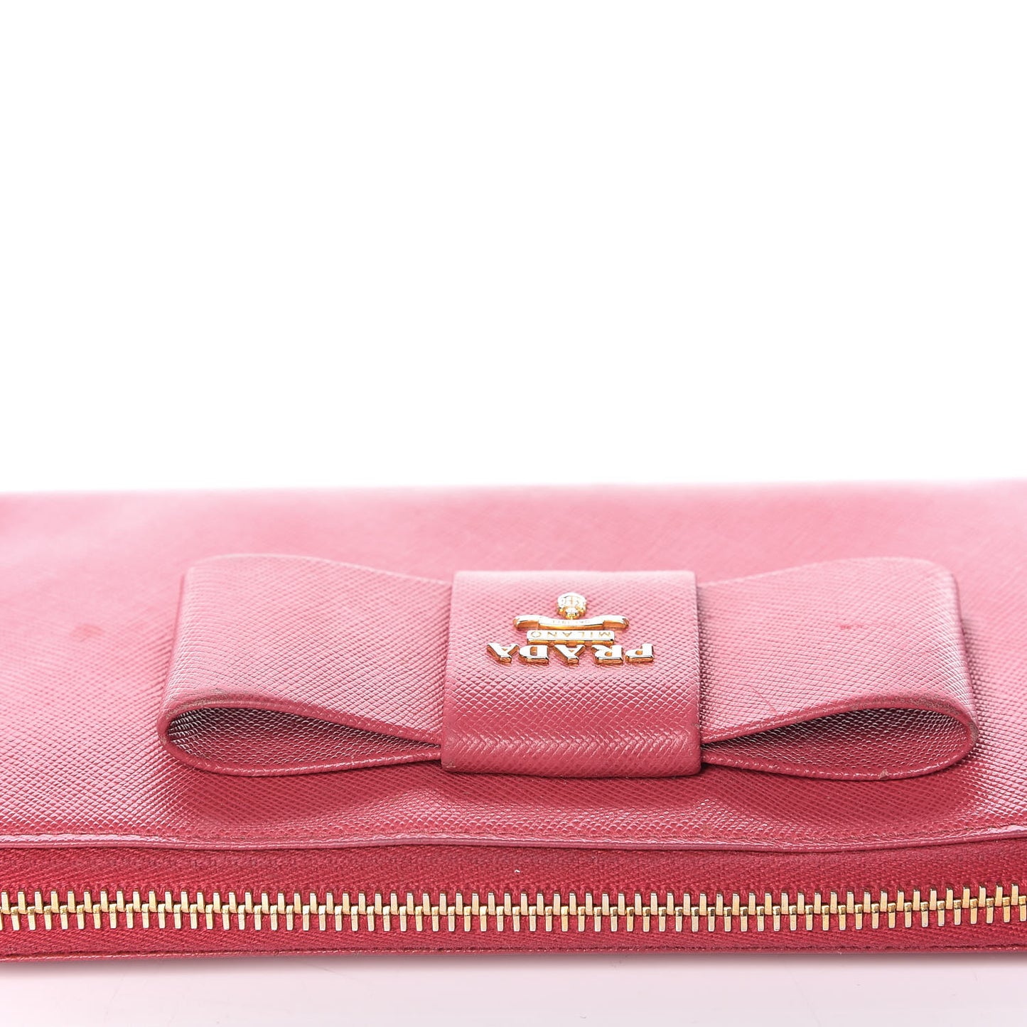 Saffiano Fiocco Bow Zip Around Wallet Peonia