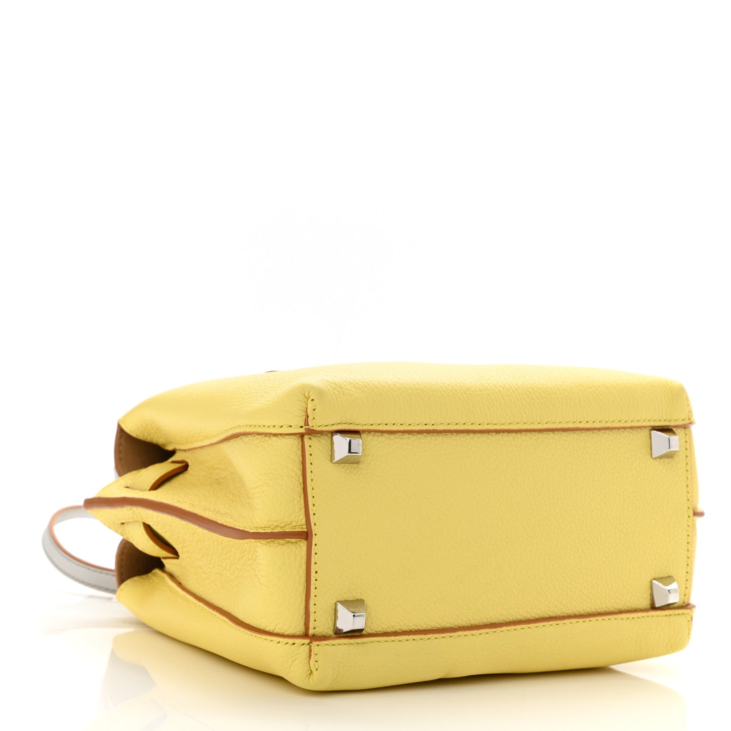 Grained Calfskin Mini Milla Tote Custard Yellow