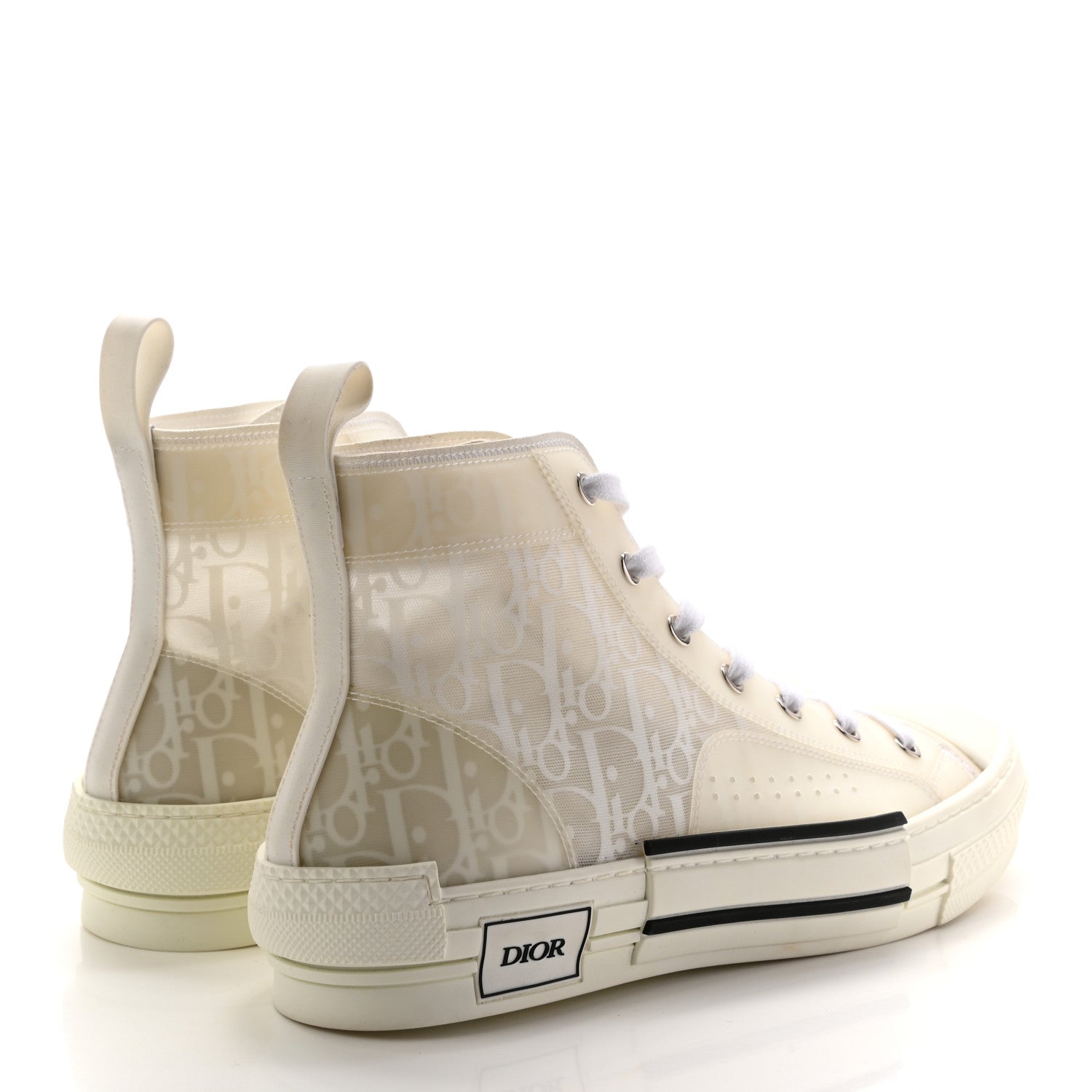 Christian Dior Technical Canvas Oblique Mens B23 High Top Sneakers 42 White 4 of 11