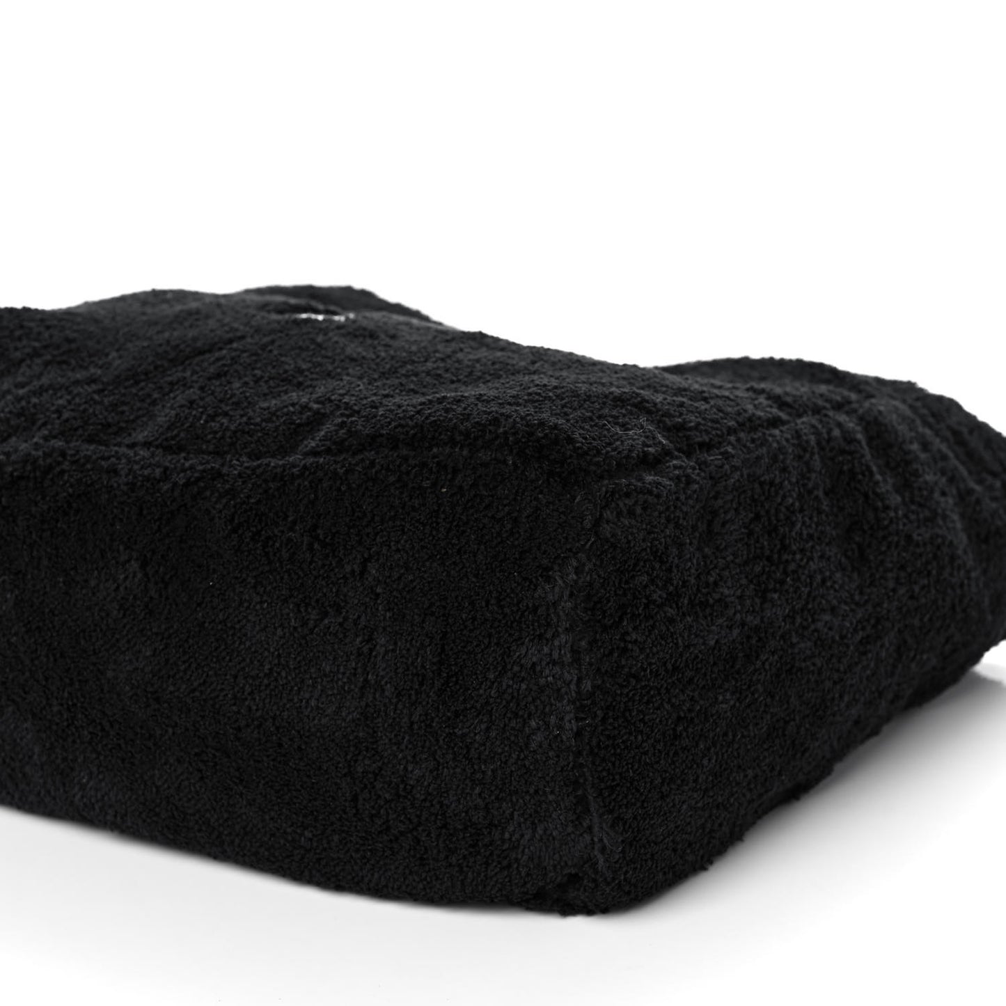 Terry Cloth Tote Bag Black White