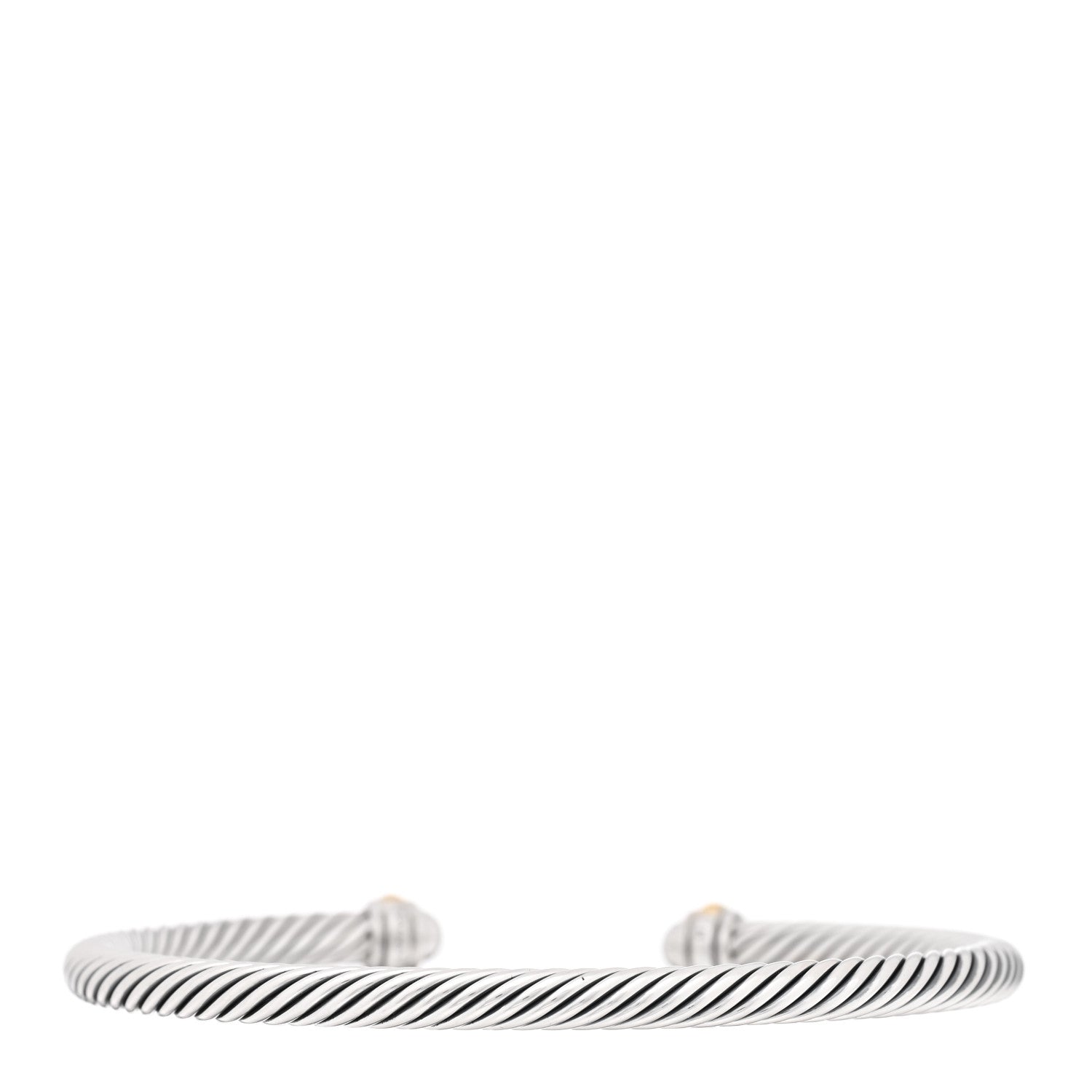 David Yurman Sterling Silver 18K Yellow Gold 4mm Cable Classics Bracelet 2 of 3