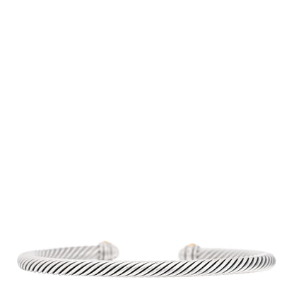 David Yurman Sterling Silver 18K Yellow Gold 4mm Cable Classics Bracelet 2 of 3