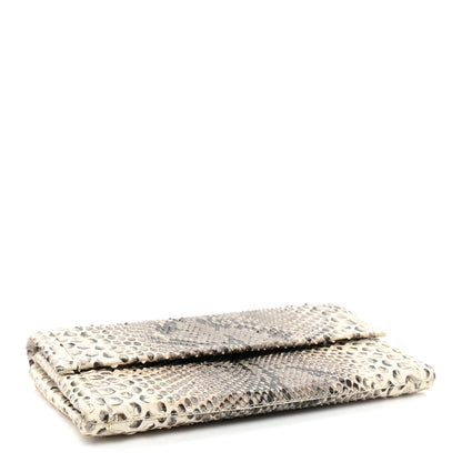Nancy Gonzalez Snakeskin Flap Clutch White Grey 4 of 14