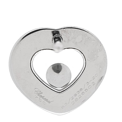 Chopard 18K White Gold Diamond Blue Sapphire Happy Diamonds Heart Earrings 4 of 4