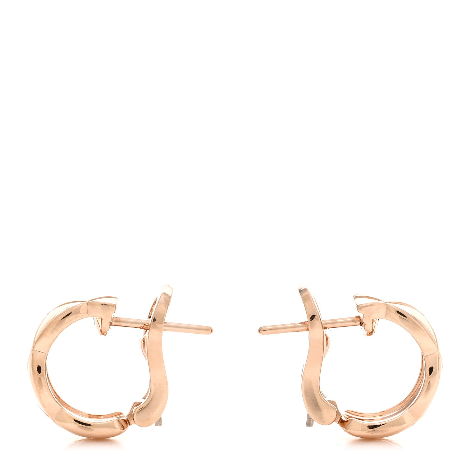 Chanel 18K Beige Gold Coco Crush Hoop Earrings 3 of 4