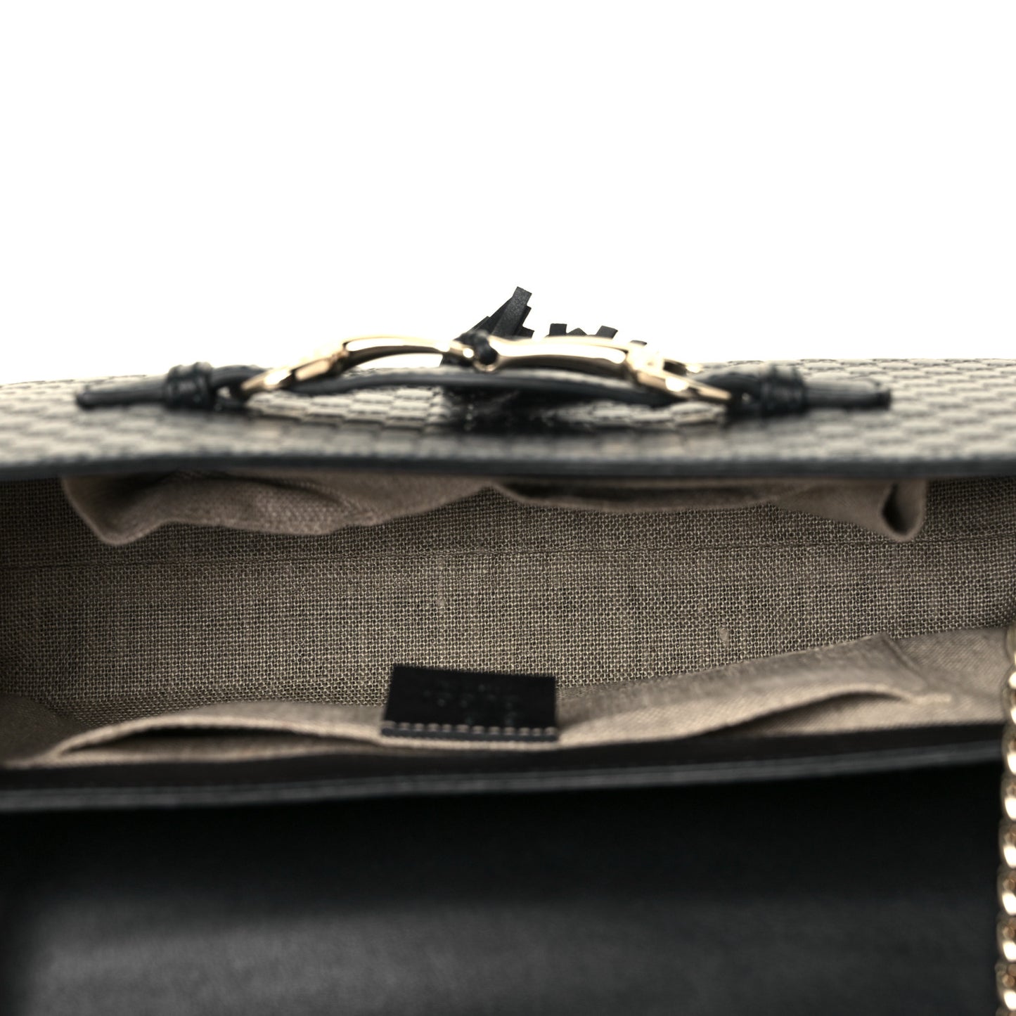 Microguccissima Medium Emily Chain Shoulder Bag Black