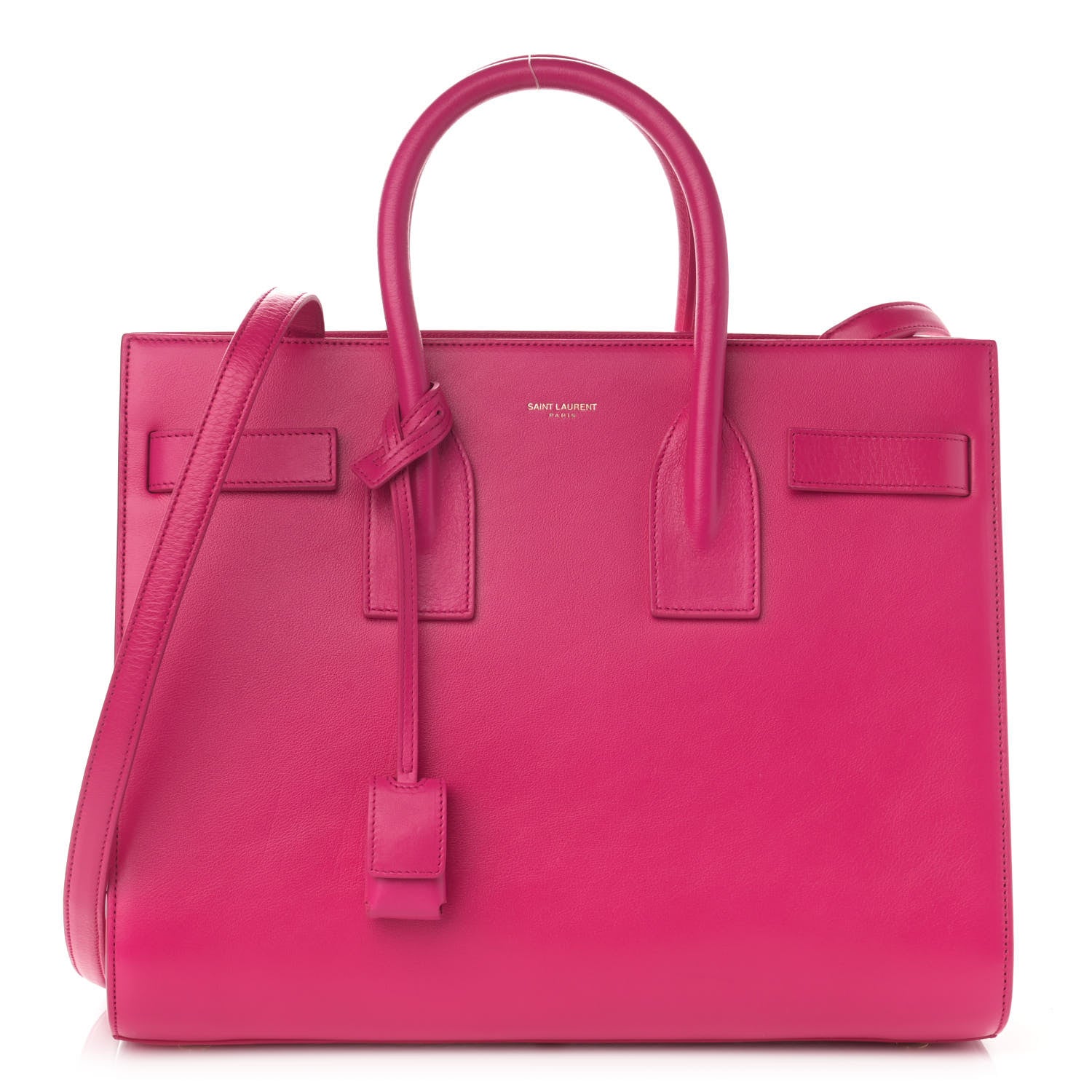 Saint Laurent Calfskin Small Sac De Jour Lipstick Fuchsia 1 of 10