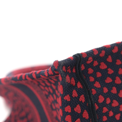Christian Dior Canvas Embroidered Pop Heart I Love Paris Medium Book Tote Red Multicolor 8 of 14