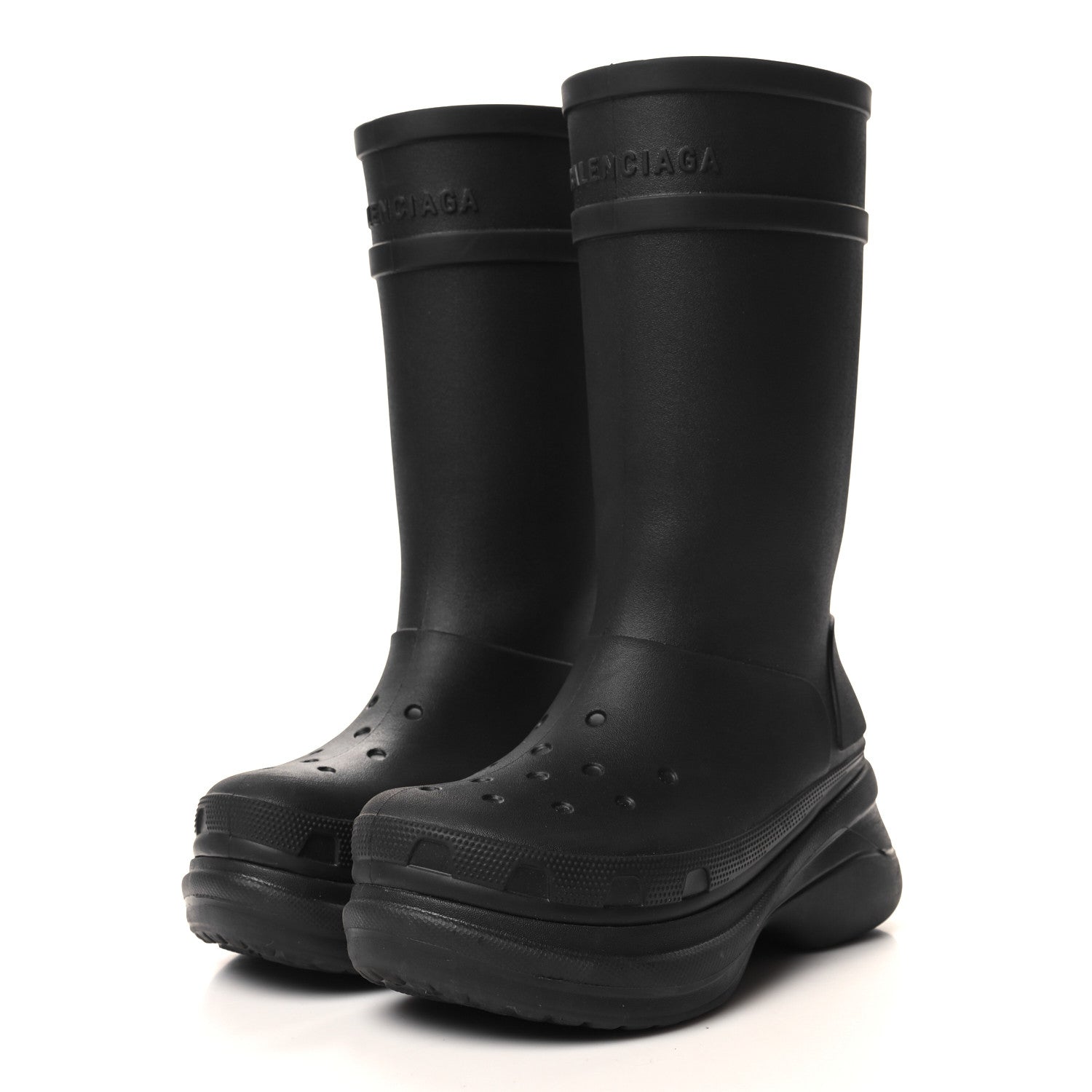 Balenciaga X CROCS Rubber Womens Rain Boots 41 Black 3 of 6