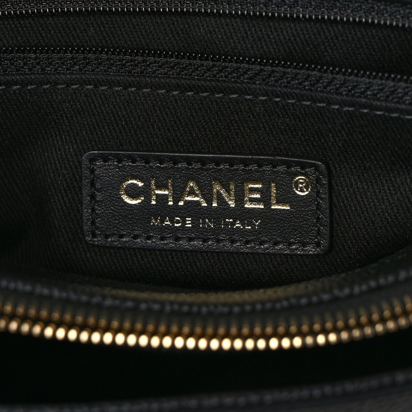 Grained Calfskin Stitched Flap Black