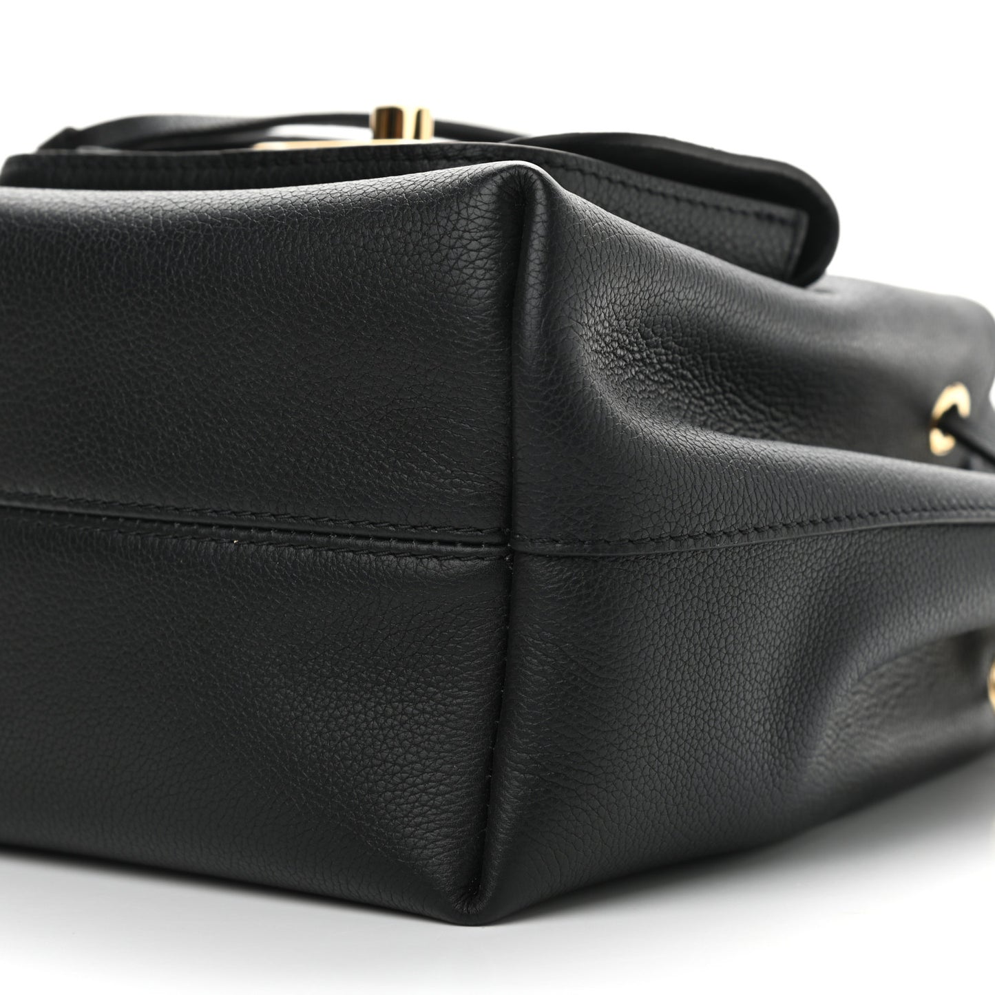 Calfskin Lockme Bucket MM Black