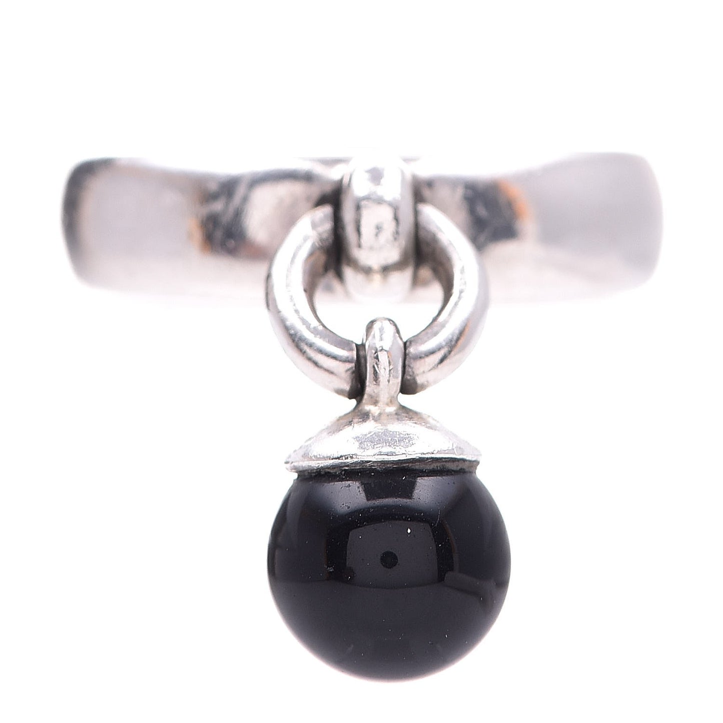 Sterling Silver Onyx Fascination Ball Ring 56.5 7.75