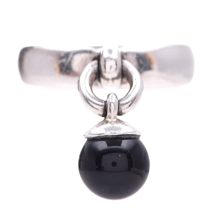 Tiffany Sterling Silver Onyx Fascination Ball Ring 56.5 7.75 1 of 5