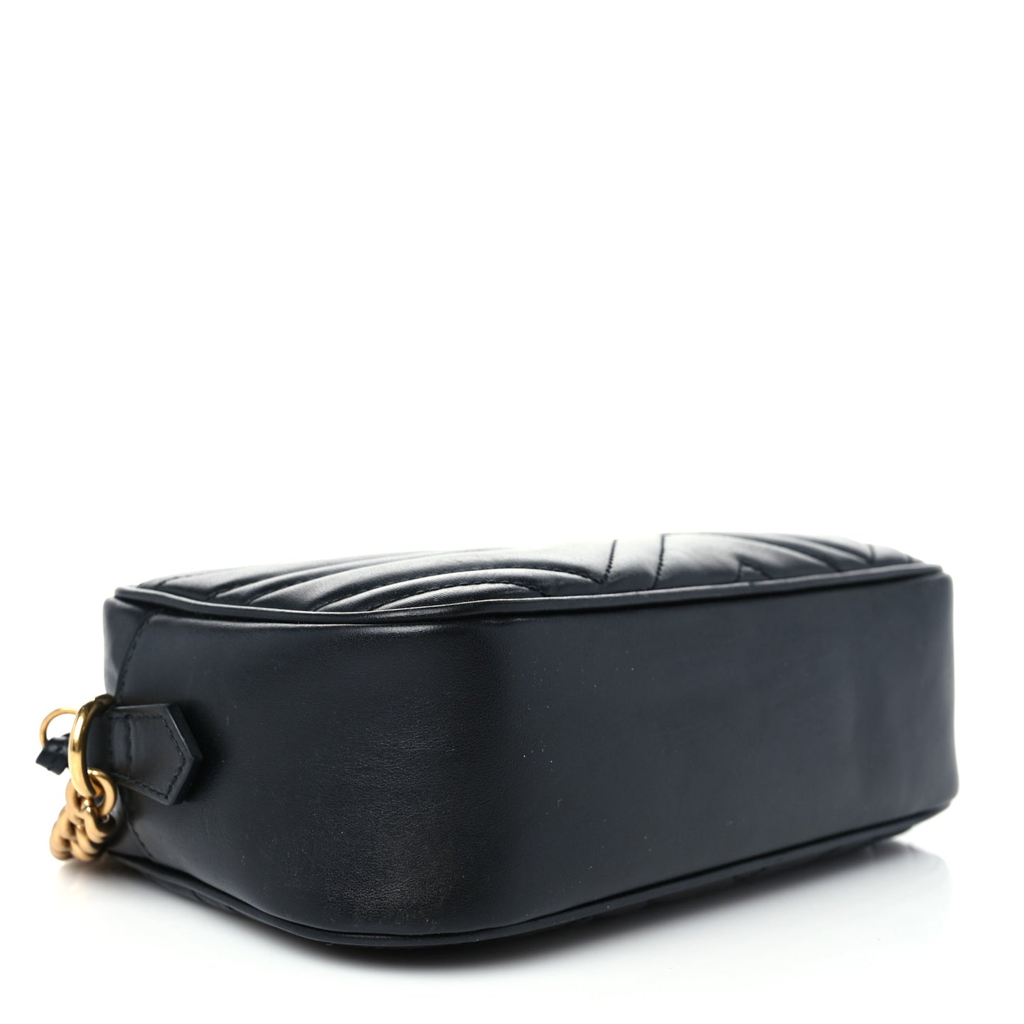 Calfskin Matelasse Small GG Marmont Chain Shoulder Bag Black