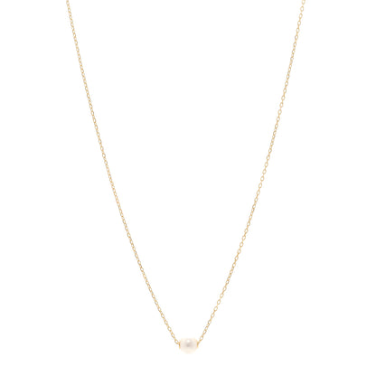 Mikimoto 18K Yellow Gold Akoya Cultured Pearl 7mm Single Pendant Necklace 1 of 5