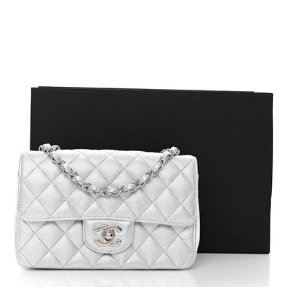 Chanel Metallic Lambskin Quilted Mini Rectangular Flap Silver 11 of 11