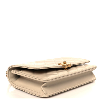 Chanel Calfskin Quilted Perfect Fit Wallet On Chain WOC Beige 4 of 11