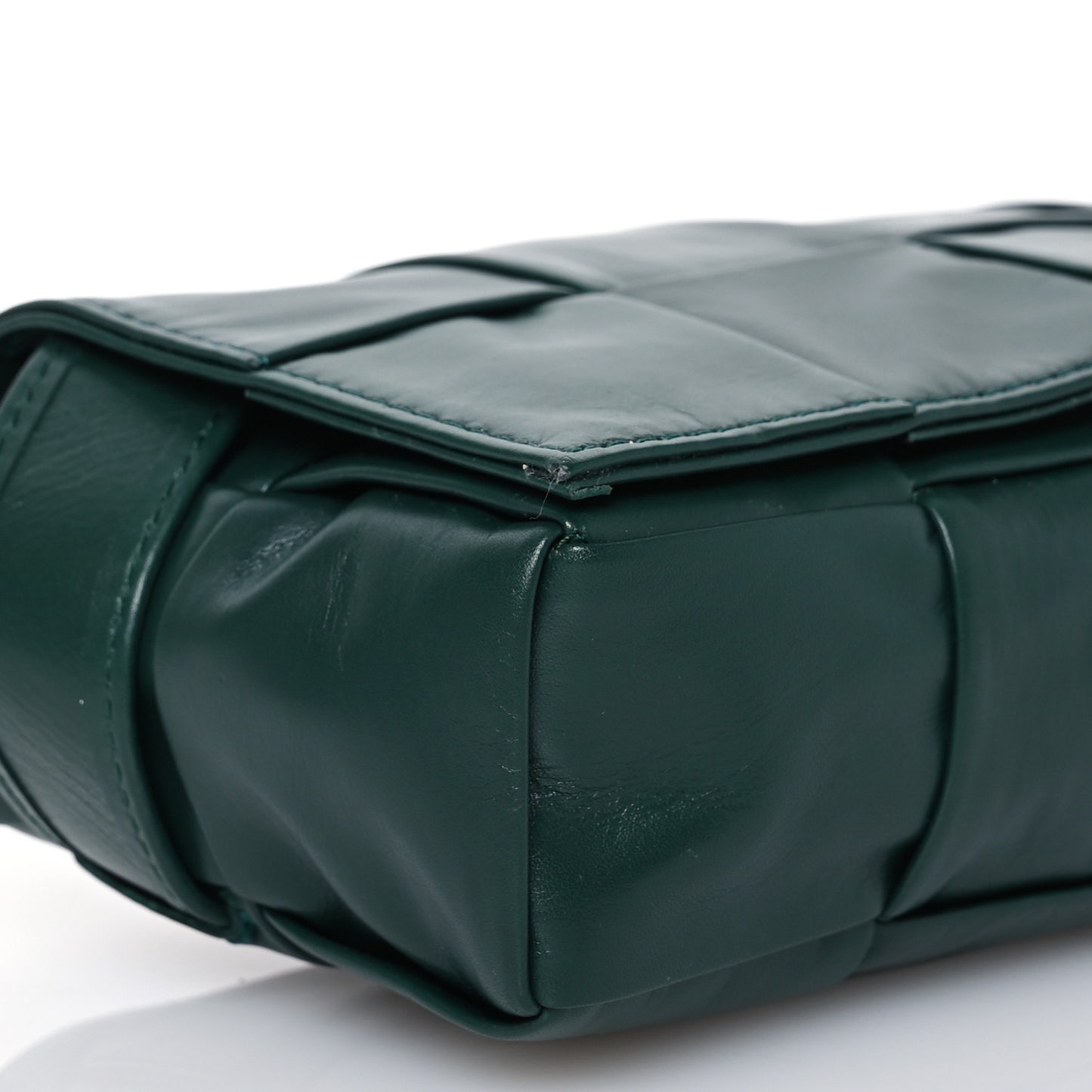 Paper Calfskin Intrecciato Cassette Belt Bag Raintree