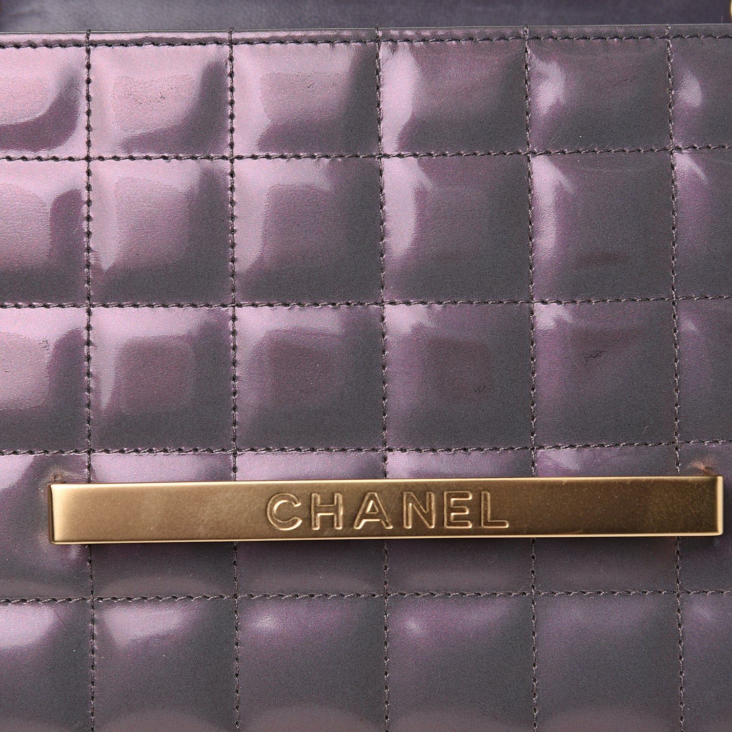 Chanel Patent Chocolate Bar Evening Bag Lilac 7 of 9