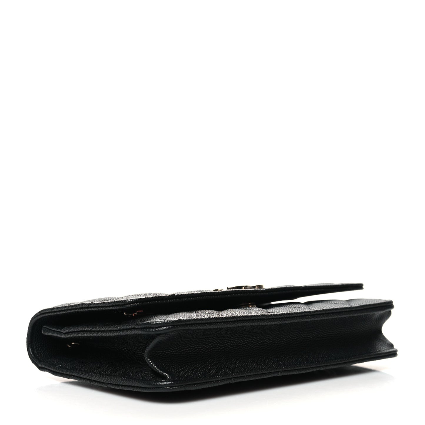 Caviar Quilted Striated CC Wallet On Chain WOC Black