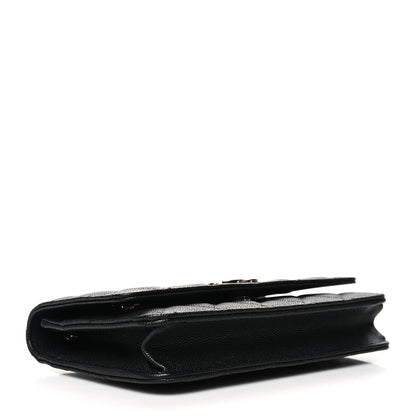 Chanel Caviar Quilted Striated CC Wallet On Chain WOC Black 4 of 11