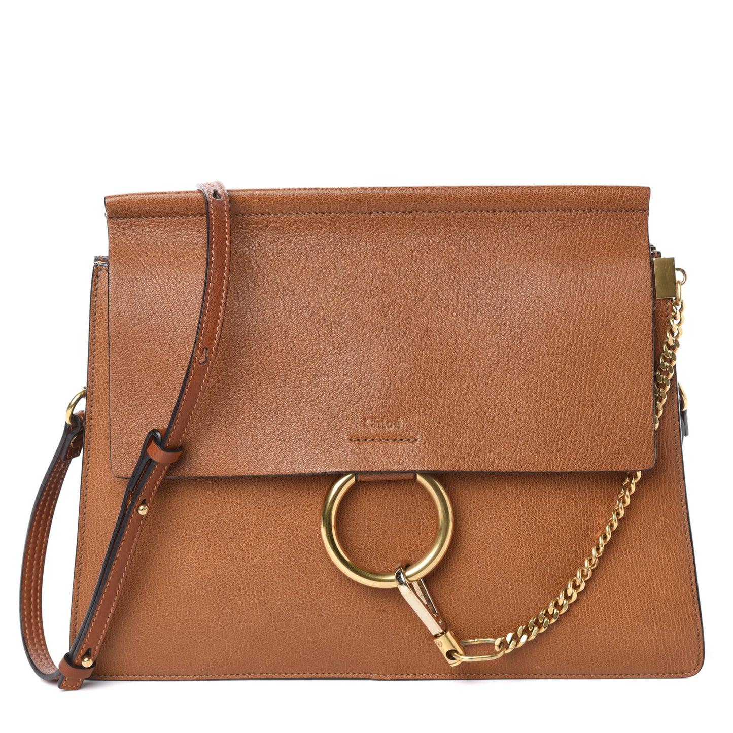 Goatskin Medium Faye Shoulder Bag Caramel