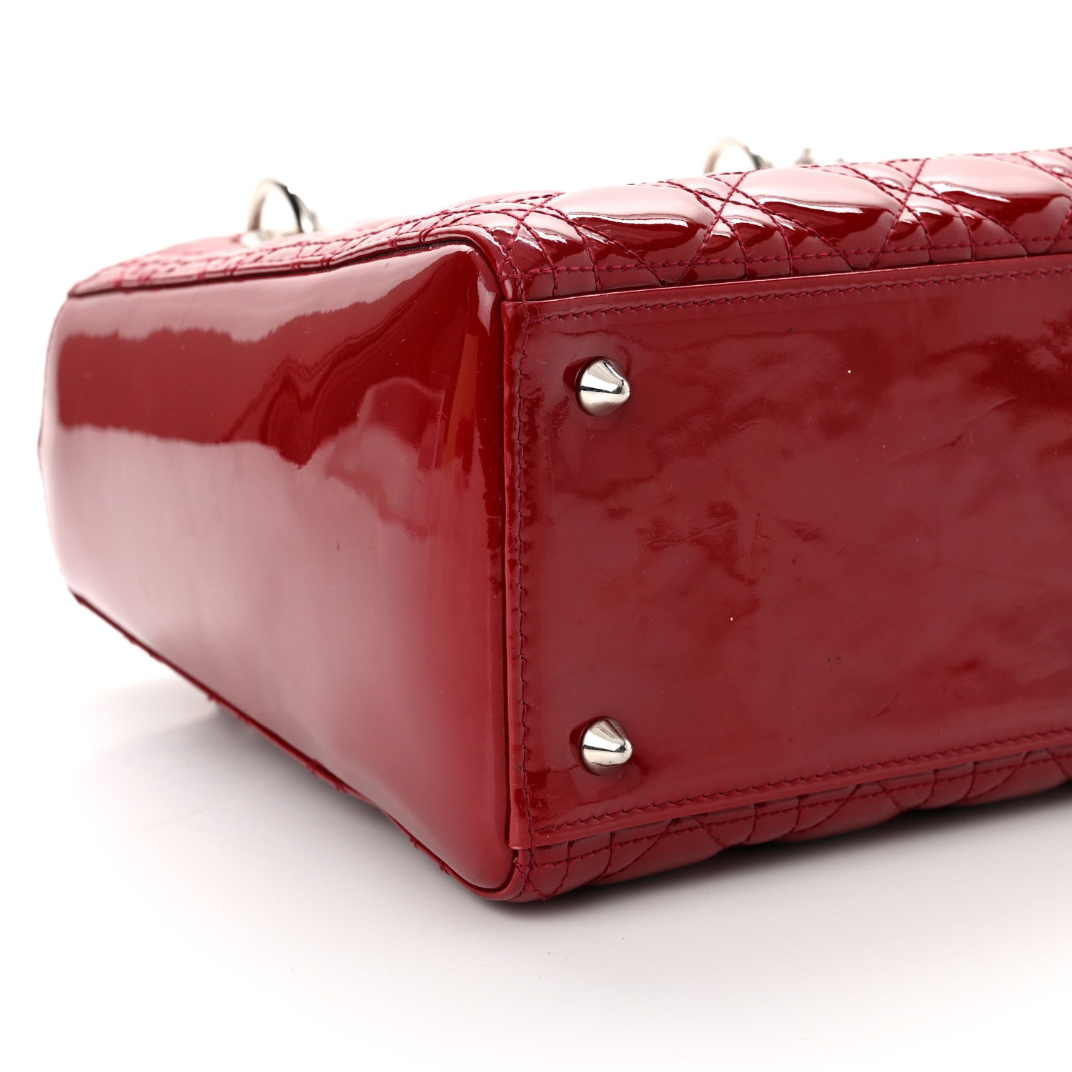 Christian Dior Patent Cannage Medium Lady Dior Red 9 of 10