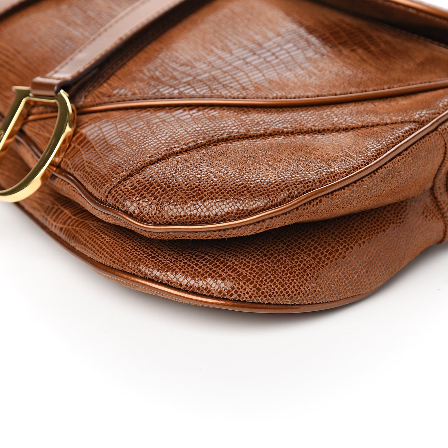 Lizard Double Saddle Bag Brown