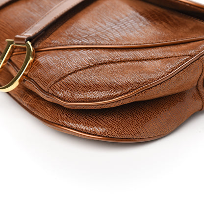 Christian Dior Lizard Double Saddle Bag Brown 8 of 9