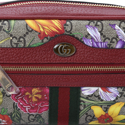 Gucci GG Supreme Monogram Flora Web Mini Ophidia Shoulder Bag Red 9 of 10