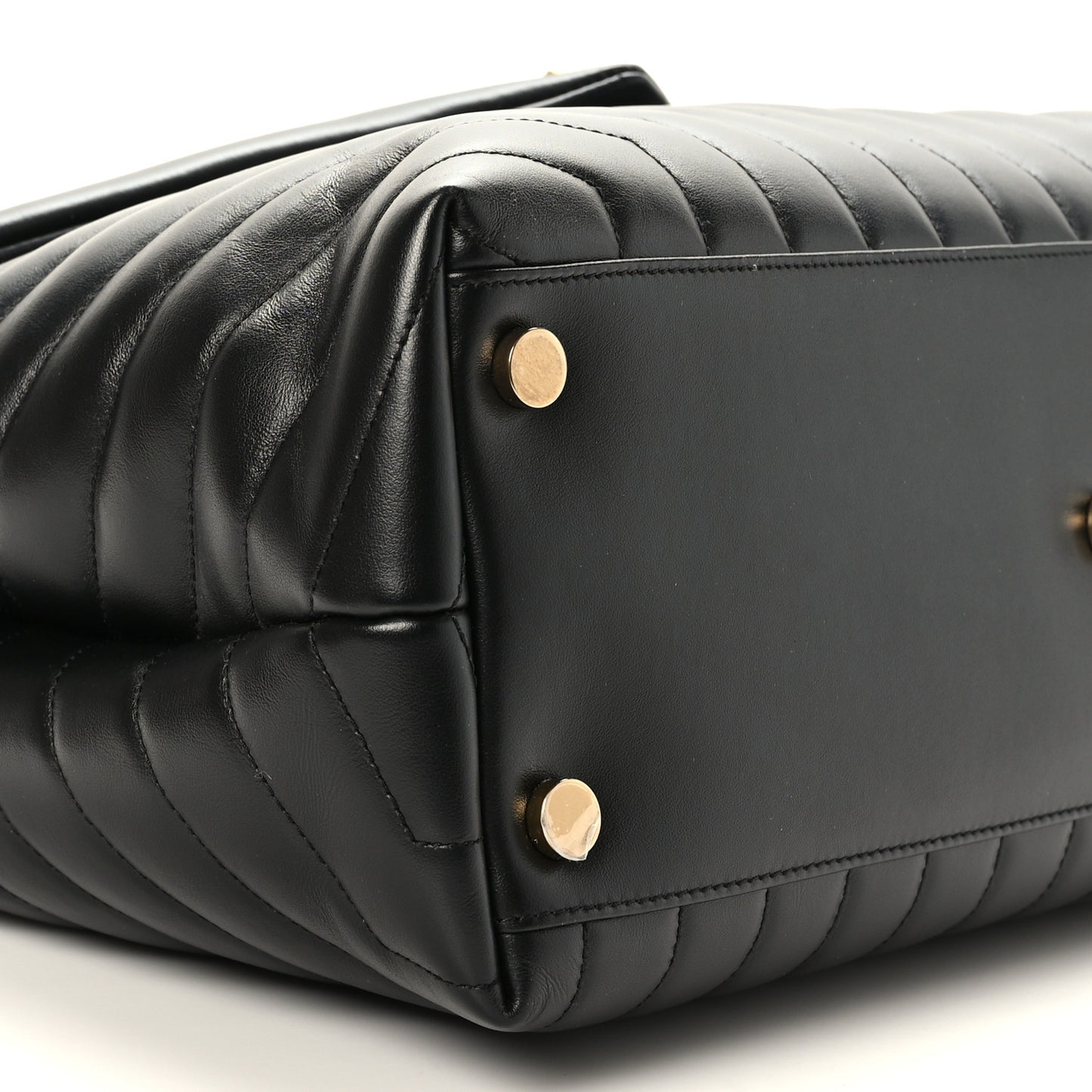 Calfskin Y Quilted Monogram Large Loulou Chain Satchel Black
