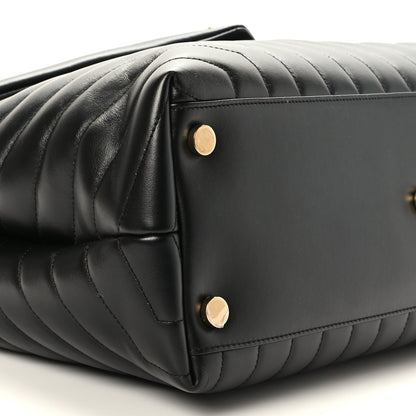 Saint Laurent Calfskin Y Quilted Monogram Large Loulou Chain Satchel Black 8 of 9