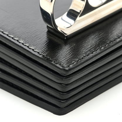 Alexander McQueen Smooth Calfskin Micro The Four Ring Knuckle Chain Shoulder Bag Black 8 of 10