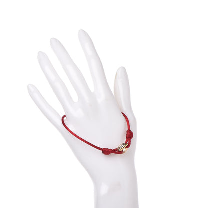 Cartier 18K Pink Yellow White Gold Trinity Cord Bracelet Red 2 of 7