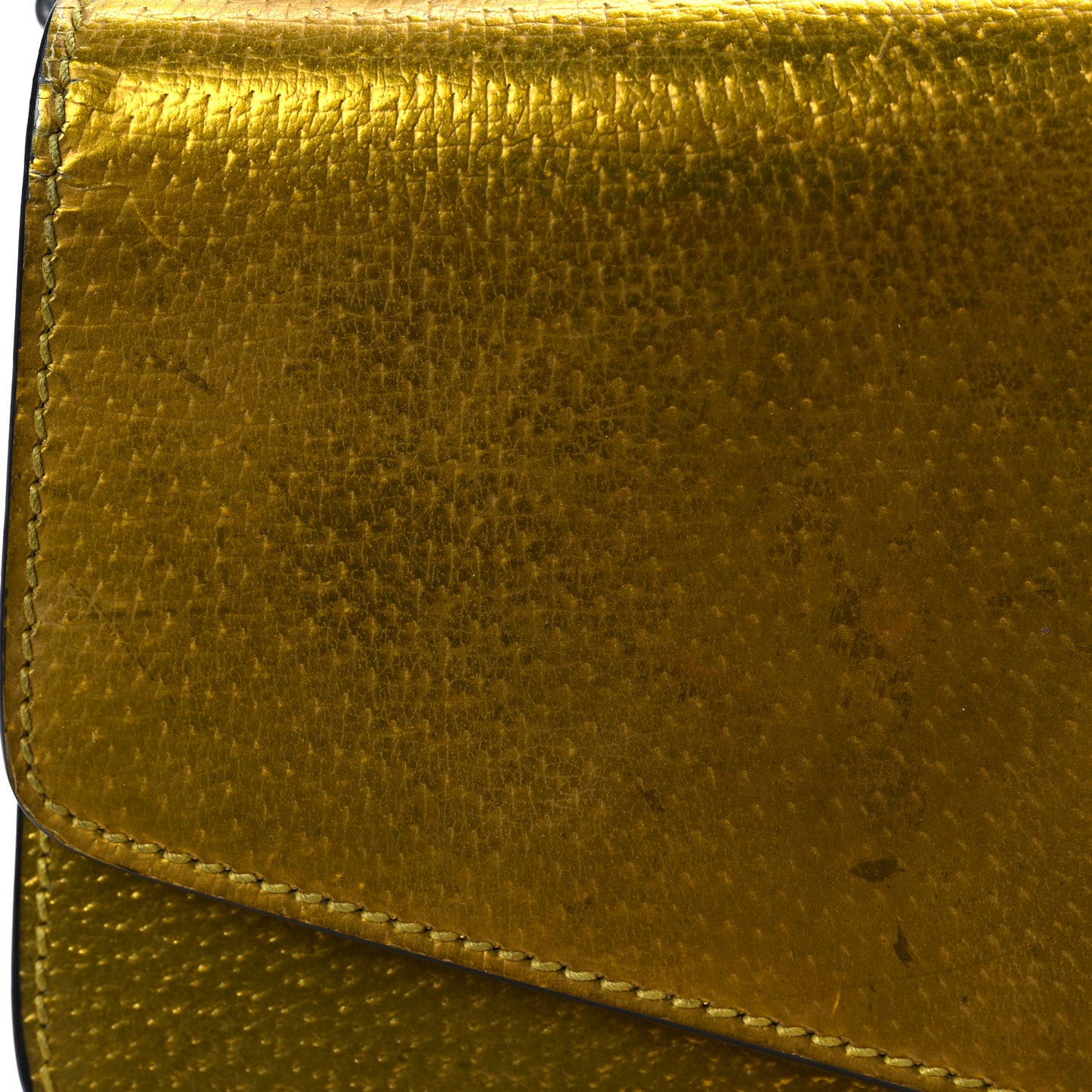Metallic Calfskin Medium Dionysus Shoulder Bag Yellow