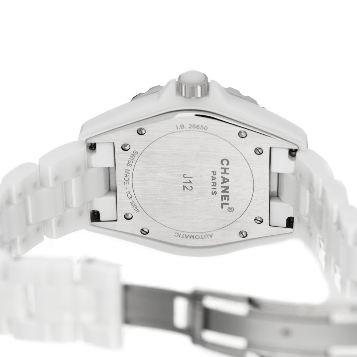 Stainless Steel Ceramic Diamond Pink Sapphire 42mm J12 Automatic Watch White