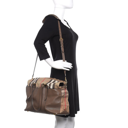 Burberry Grainy Calfskin House Check Mason Diaper Tote 2 of 31
