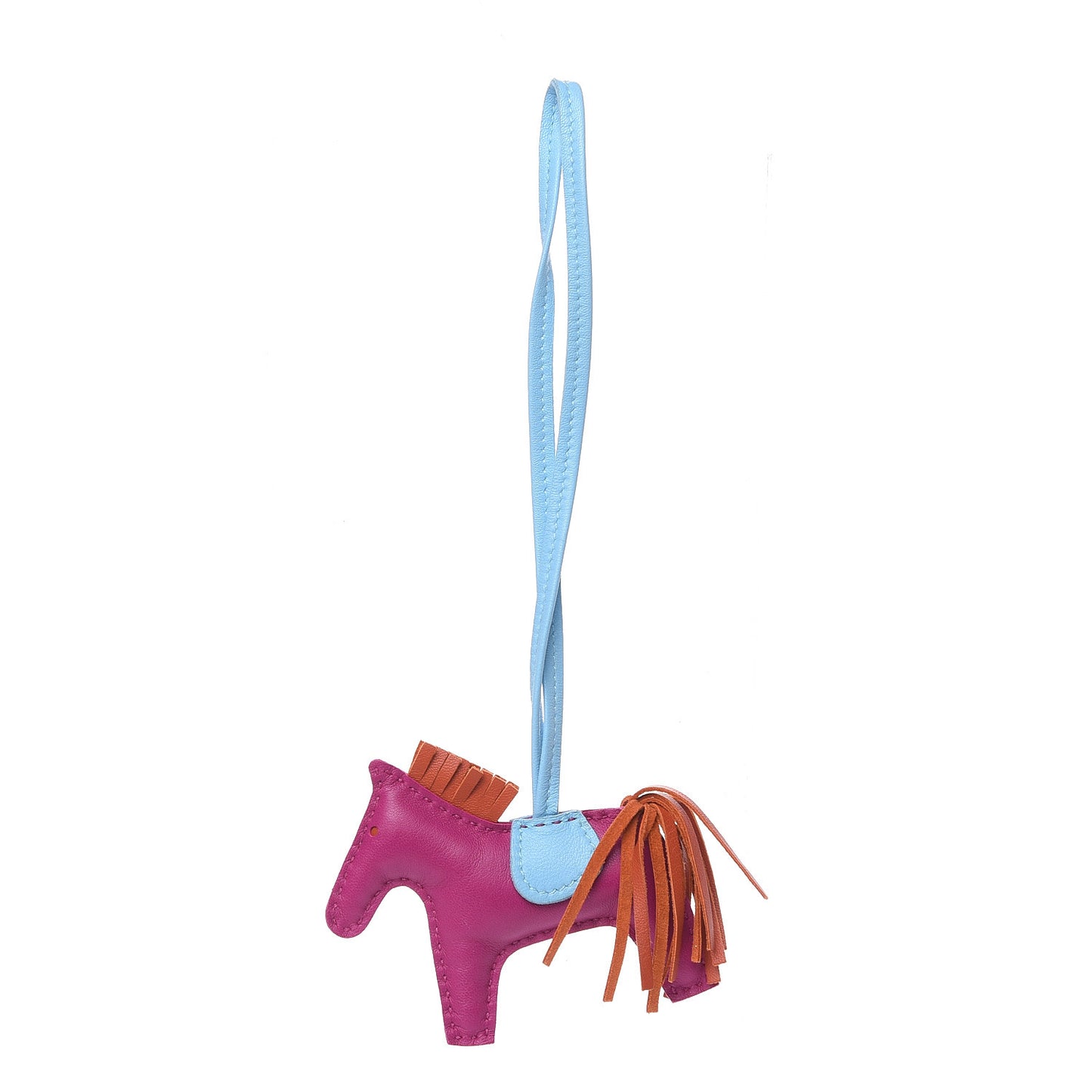 Milo Lambskin Grigri Rodeo Horse Bag Charm PM Rose Pourpre Cornaline Celeste