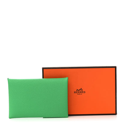 Hermes Epsom Verso Calvi Card Case Vert Comics Vert Fizz 8 of 8