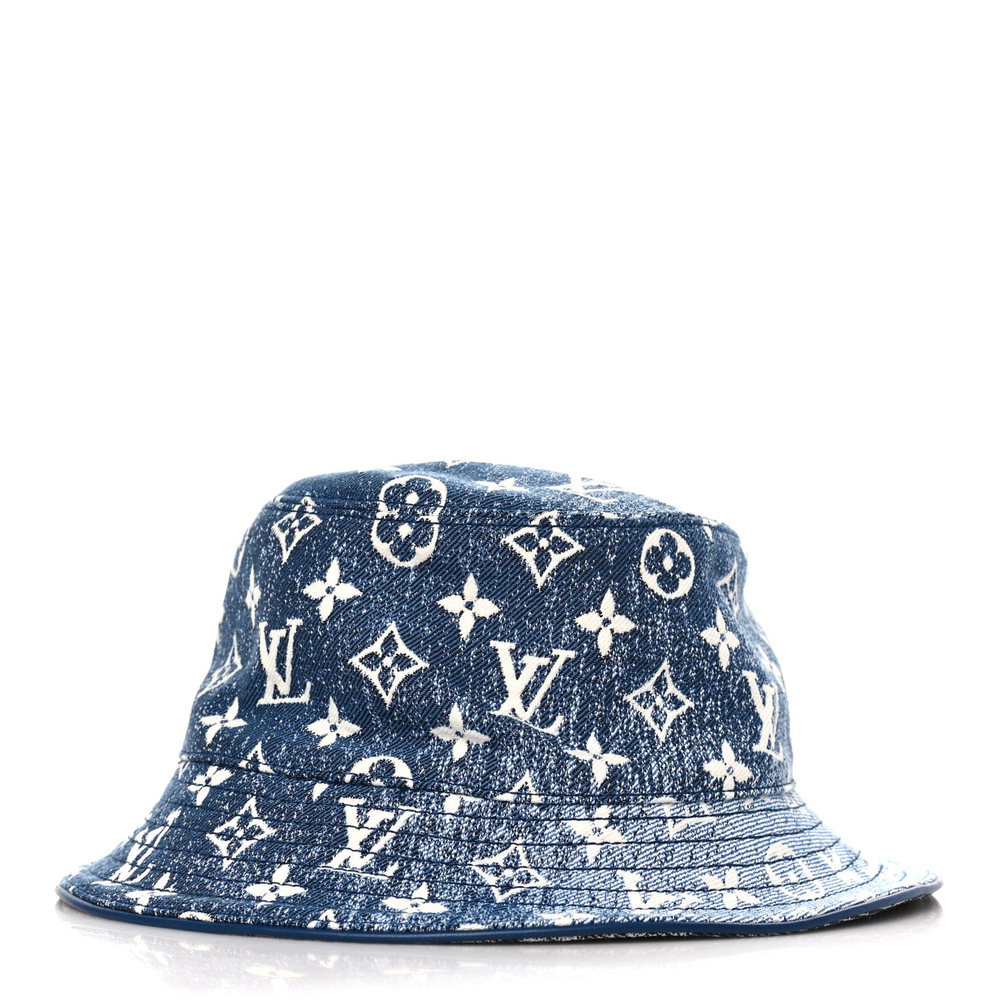 Monogram Denim Jacquard Bob Bucket Hat M Blue