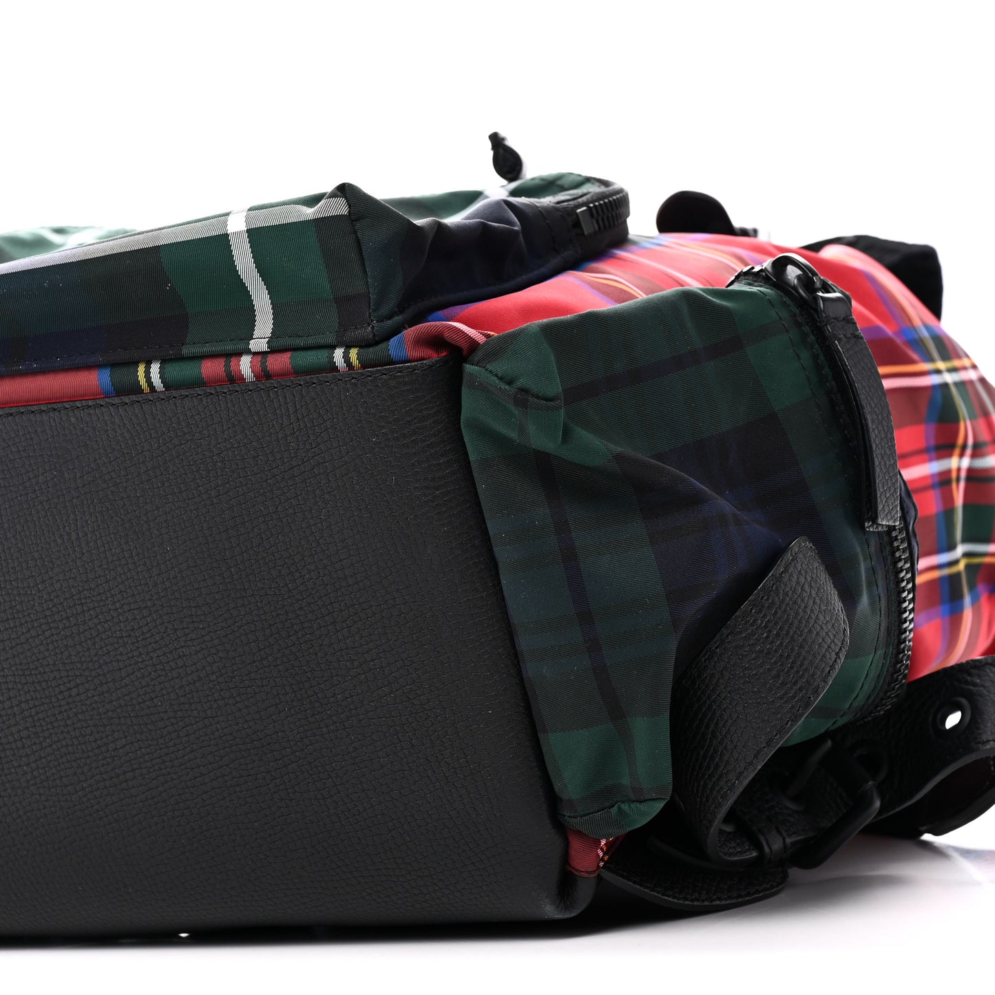 Laminated Tartan Patchwork Medium Rucksack Backpack Military Red