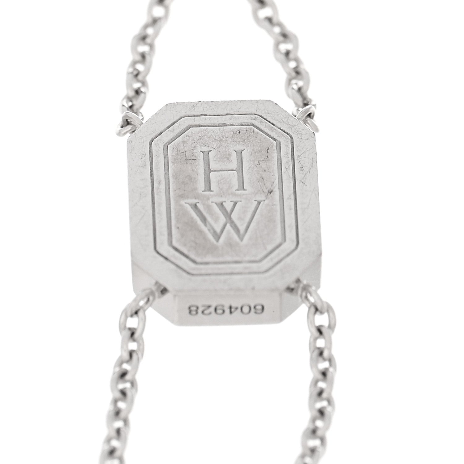 Harry Winston 18K White Gold Diamond HW Logo Bracelet 3 of 3