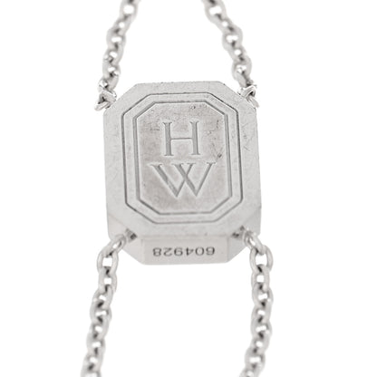Harry Winston 18K White Gold Diamond HW Logo Bracelet 3 of 3