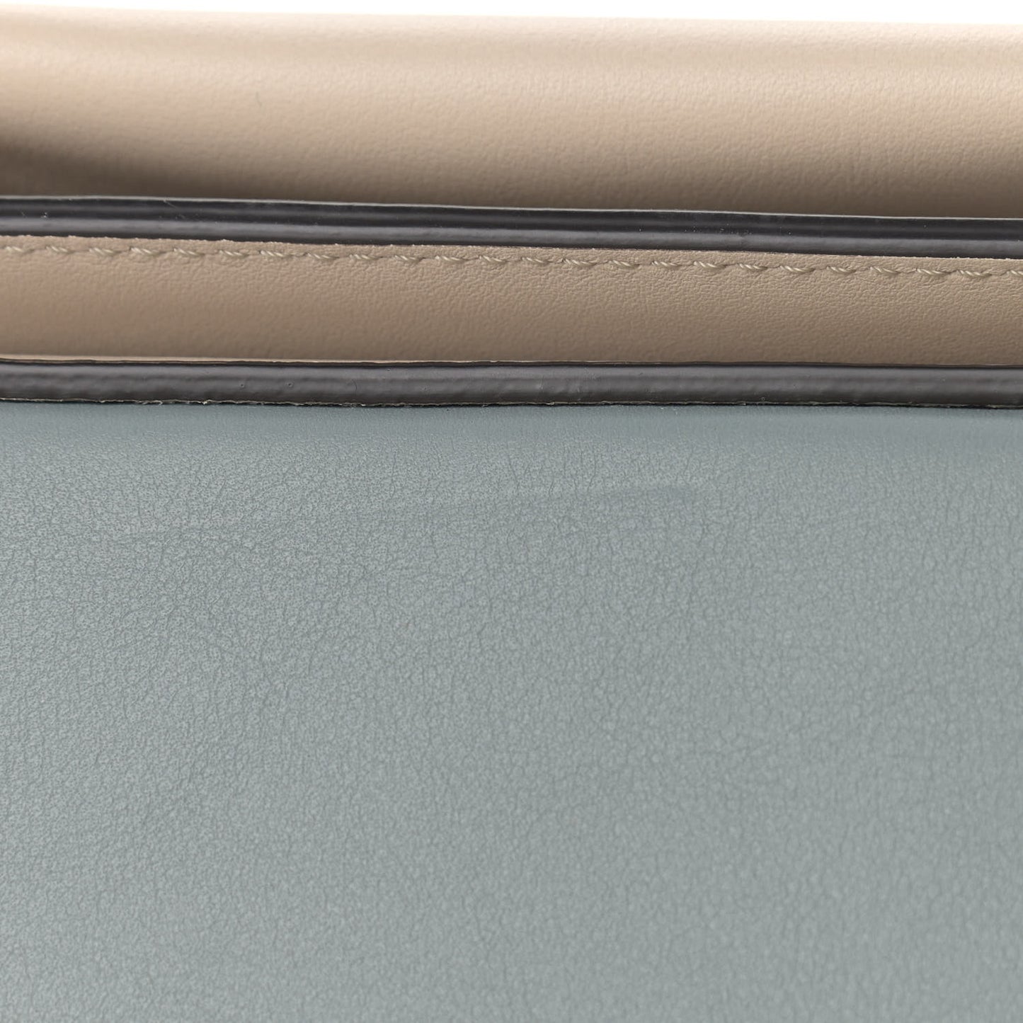 Shiny Smooth Calfskin Medium Frame Shoulder Bag Grege Storm