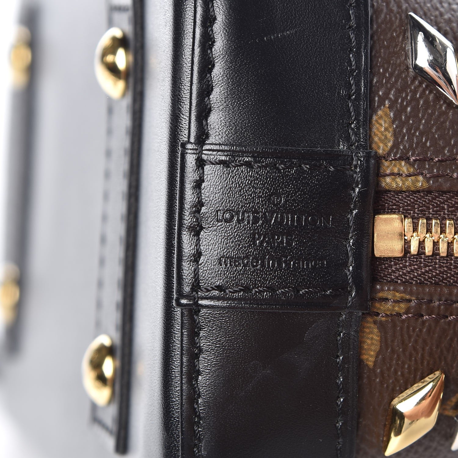 Louis Vuitton Monogram Macassar Studded Alma BB 6 of 7