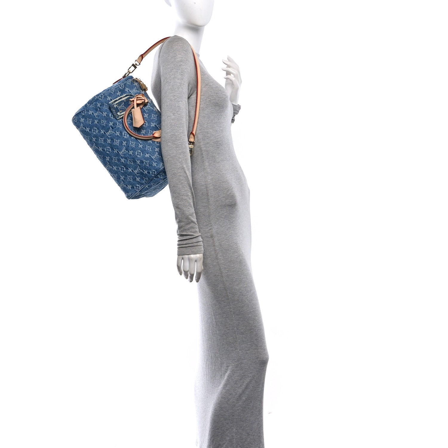 Louis Vuitton Monogram Denim Speedy Soft 30 Blue 2 of 10