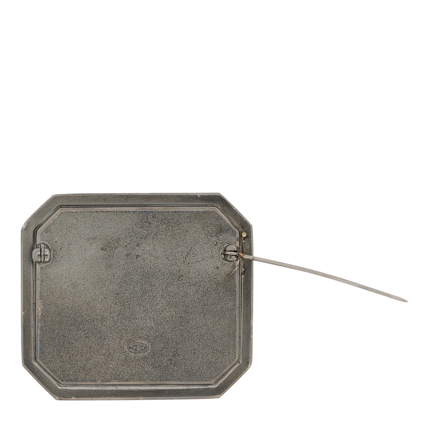 Chanel Metal Crystal Pearl CC Square Brooch Ruthenium 3 of 4